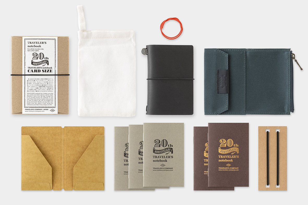 TRAVELER'S Notebook 20th Anniversary Card Size Set - Black