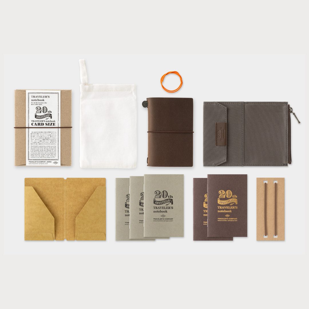 TRAVELER'S Notebook 20th Anniversary Card Size Set - Brown