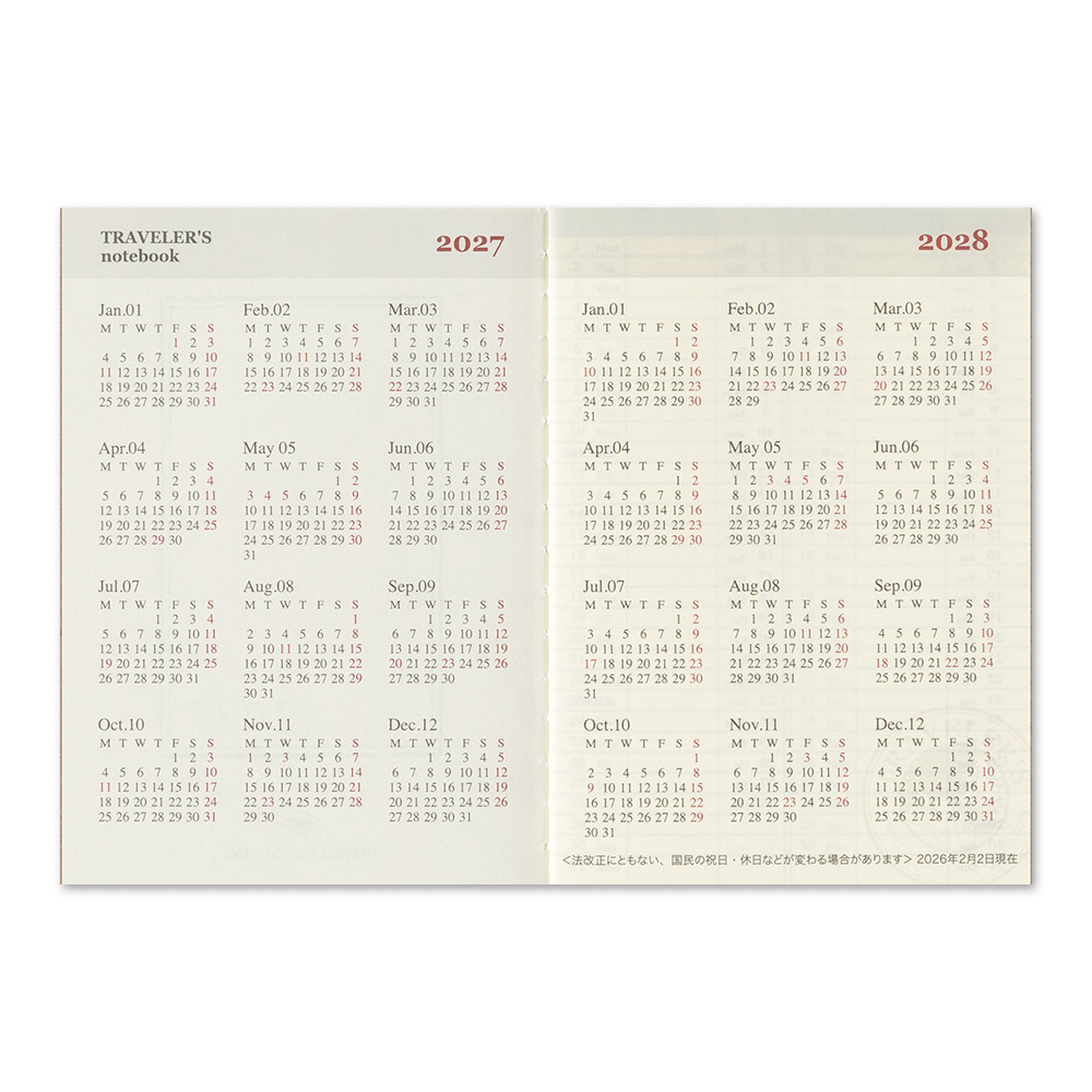 TRAVELER’S Notebook Passport Size Refill 2027 Weekly — gallery