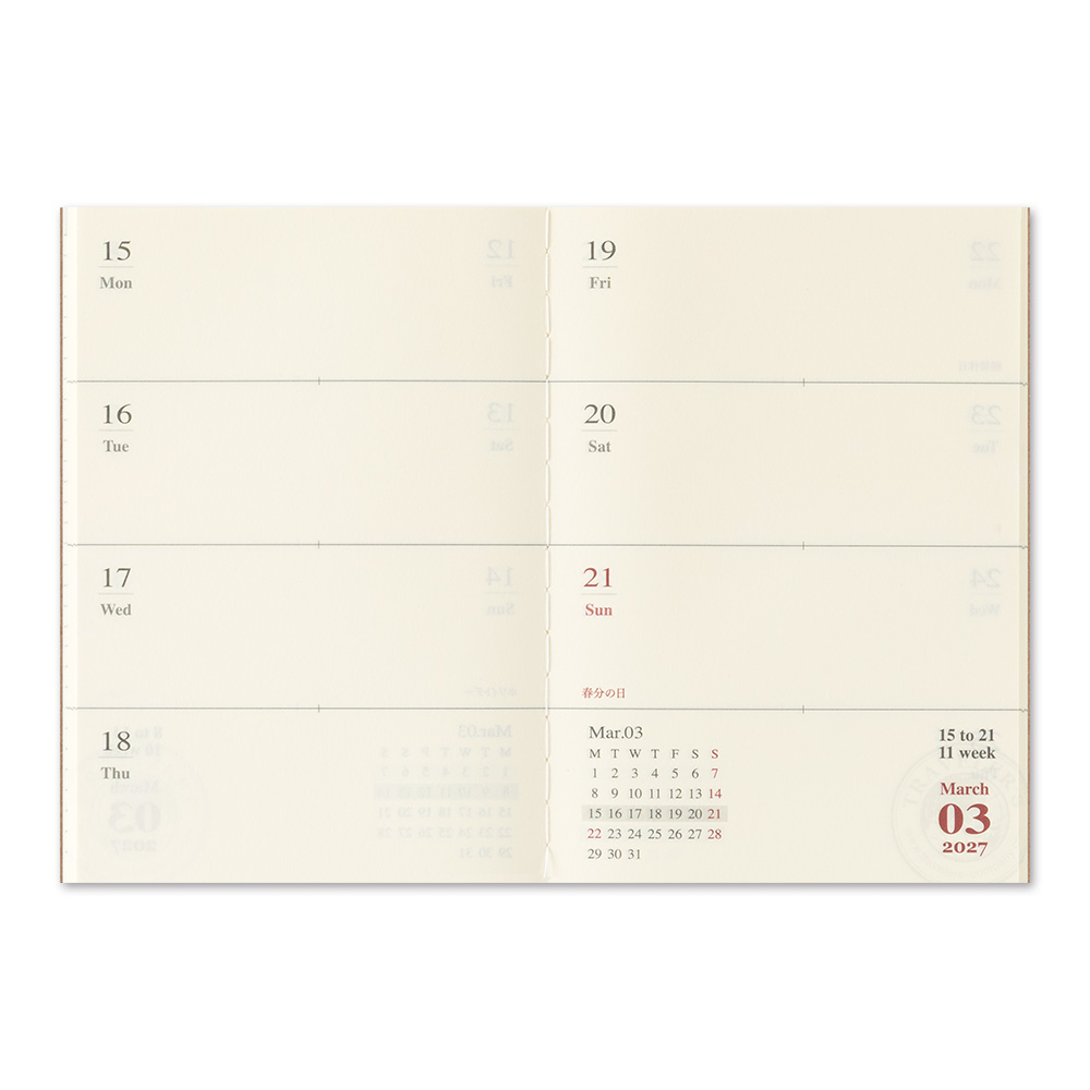 TRAVELER’S Notebook Passport Size Refill 2027 Weekly — gallery
