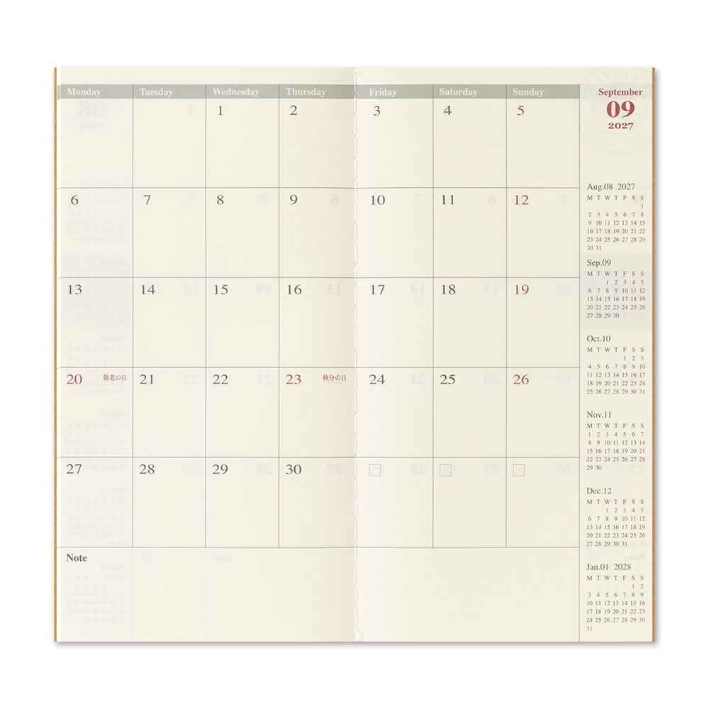 TRAVELER’S Notebook Refill 2027 Monthly — gallery