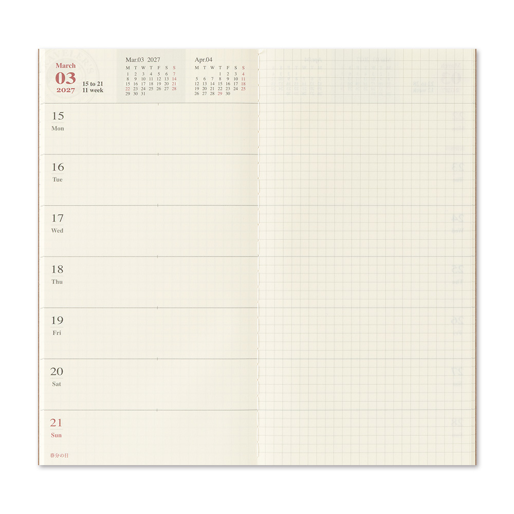 TRAVELER’S Notebook Refill 2027 Weekly + Memo — gallery