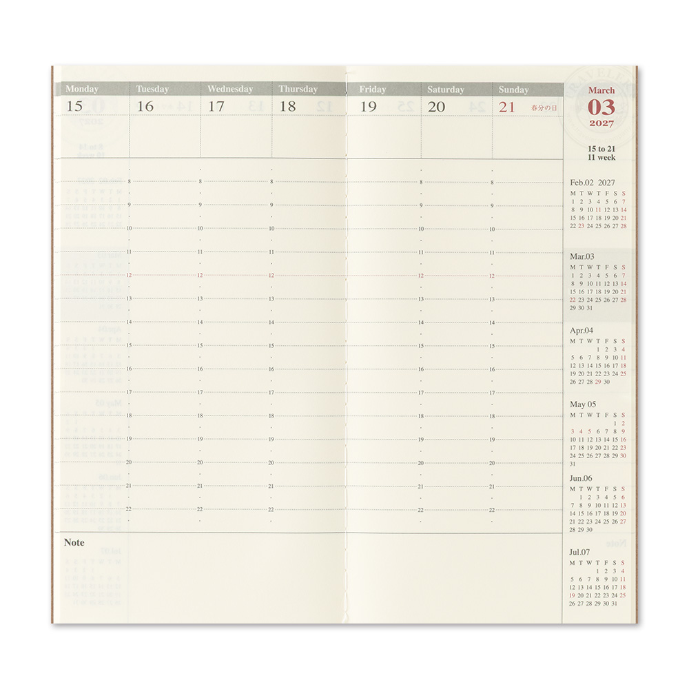 TRAVELER’S Notebook Refill 2027 Weekly Vertical — gallery