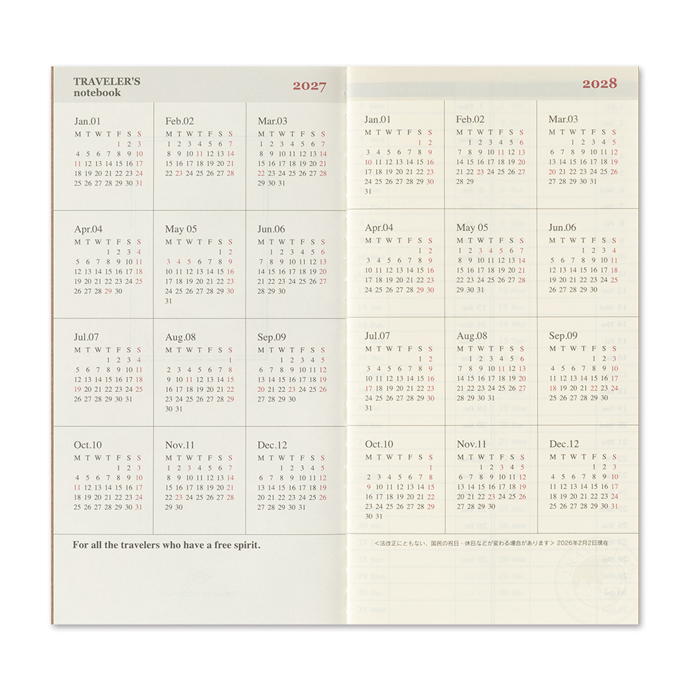 TRAVELER’S Notebook Refill 2027 Weekly Vertical — gallery
