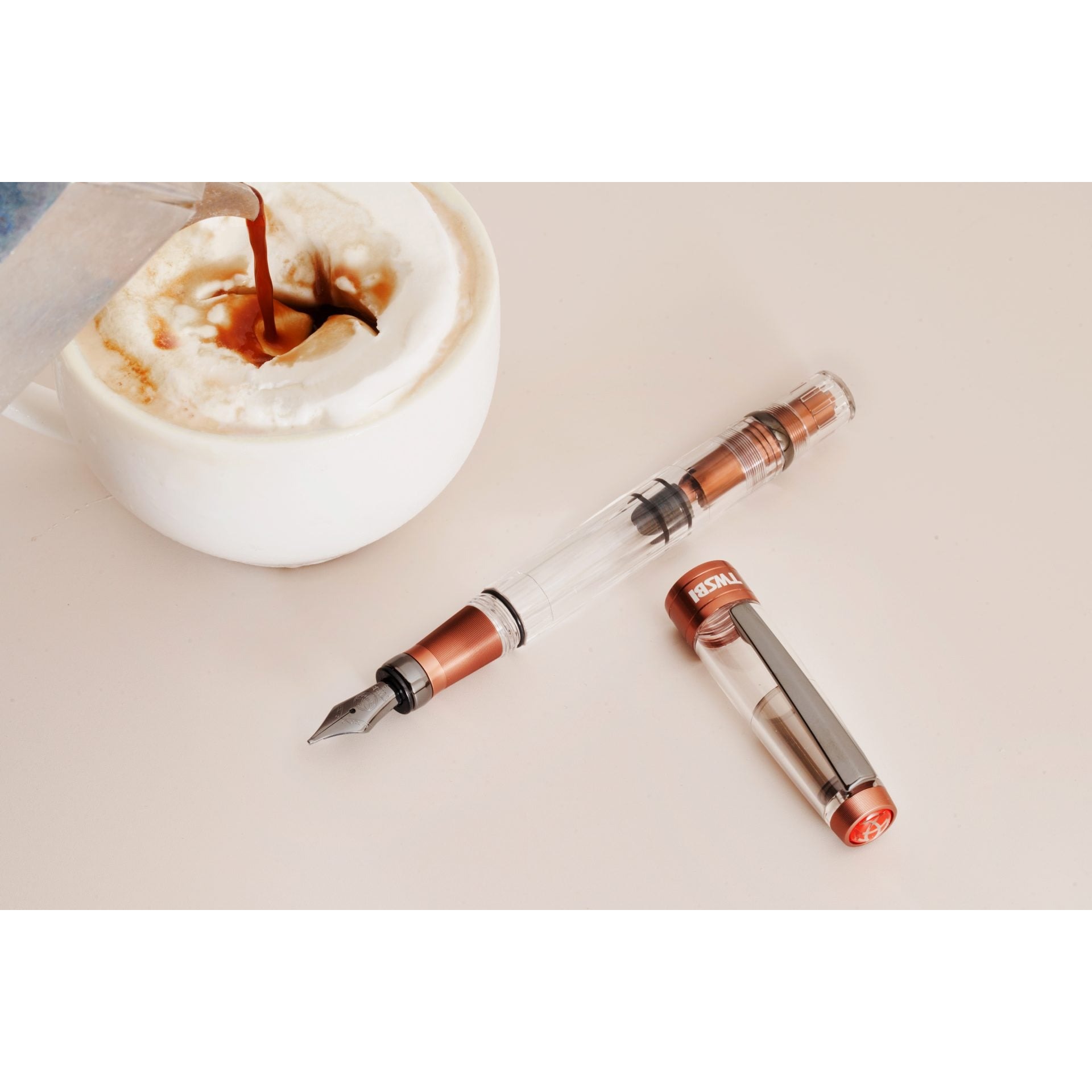 TWSBI Diamond 580ALR Affogato & Onyx Fountain Pen — Fine — gallery