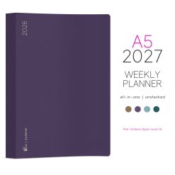 Wonderland222 A5 2027 Weekly Planner All-in-One – Unstacked Weekends