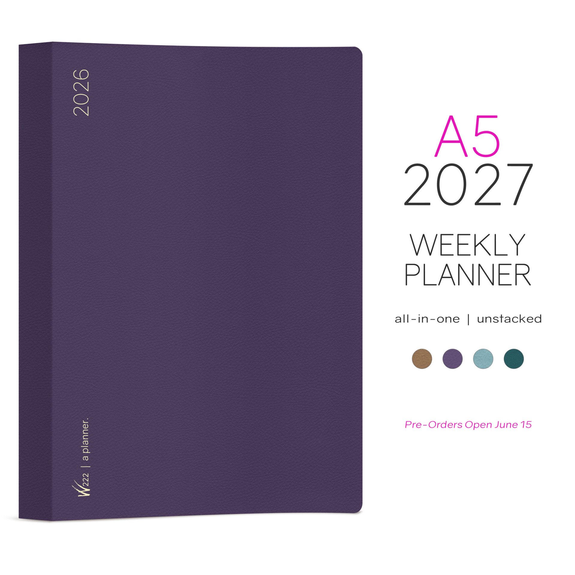 Wonderland222 A5 2027 Weekly Planner All-in-One – Unstacked Weekends