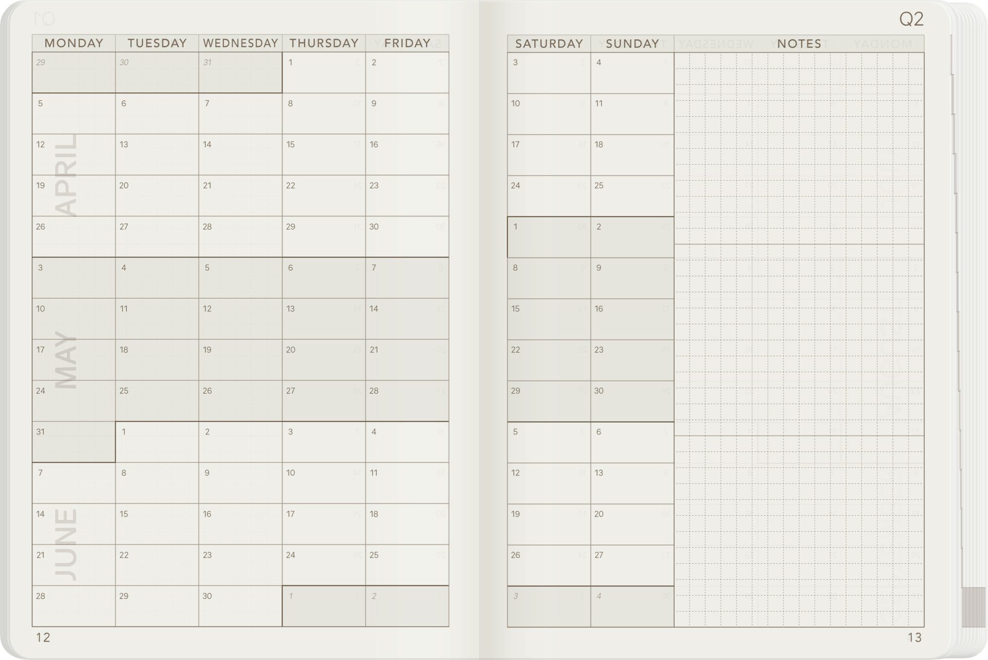 Wonderland222 A6 2027 Weekly Core Planner – Stacked Weekends — gallery