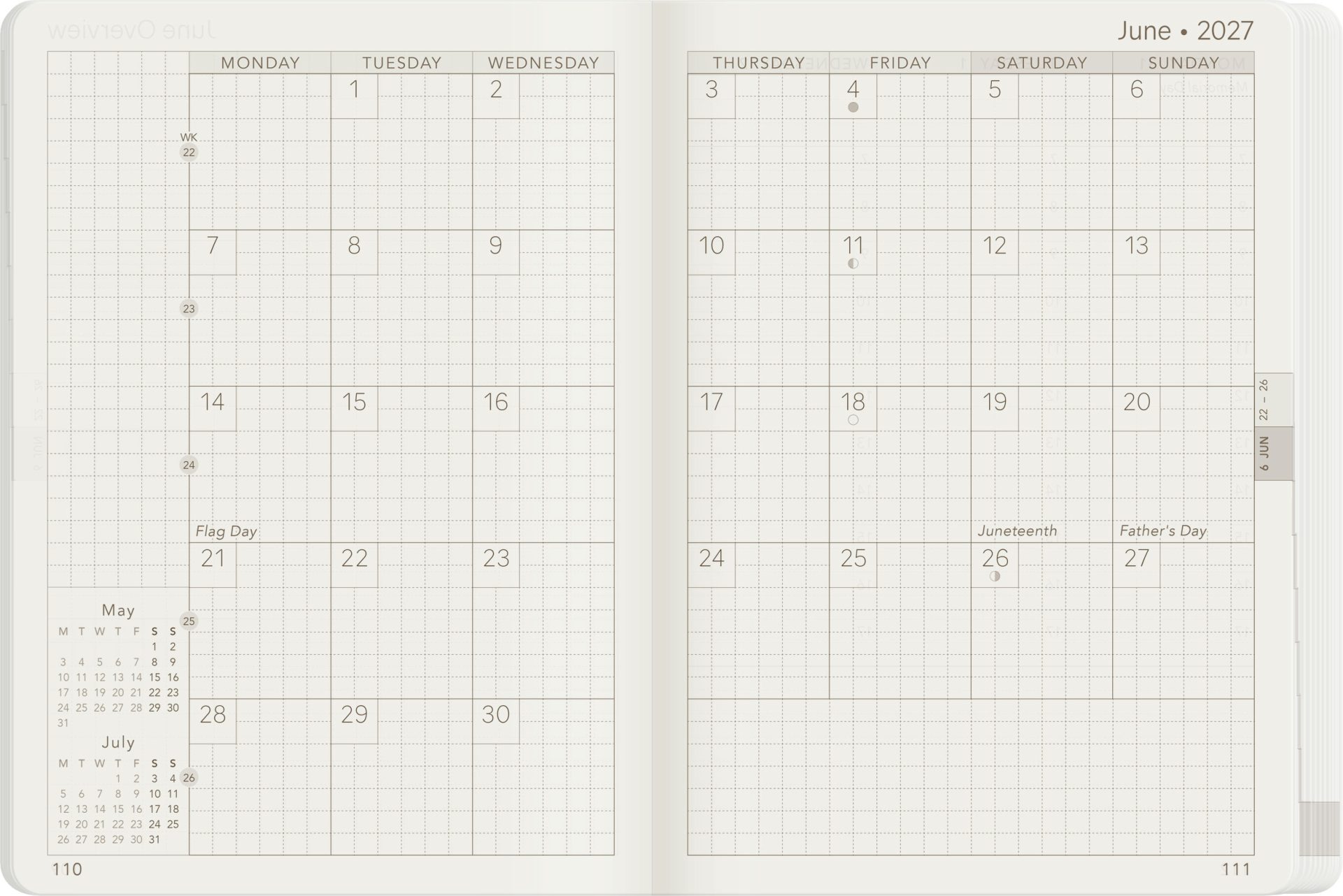 Wonderland222 A6 2027 Weekly Core Planner – Stacked Weekends — gallery