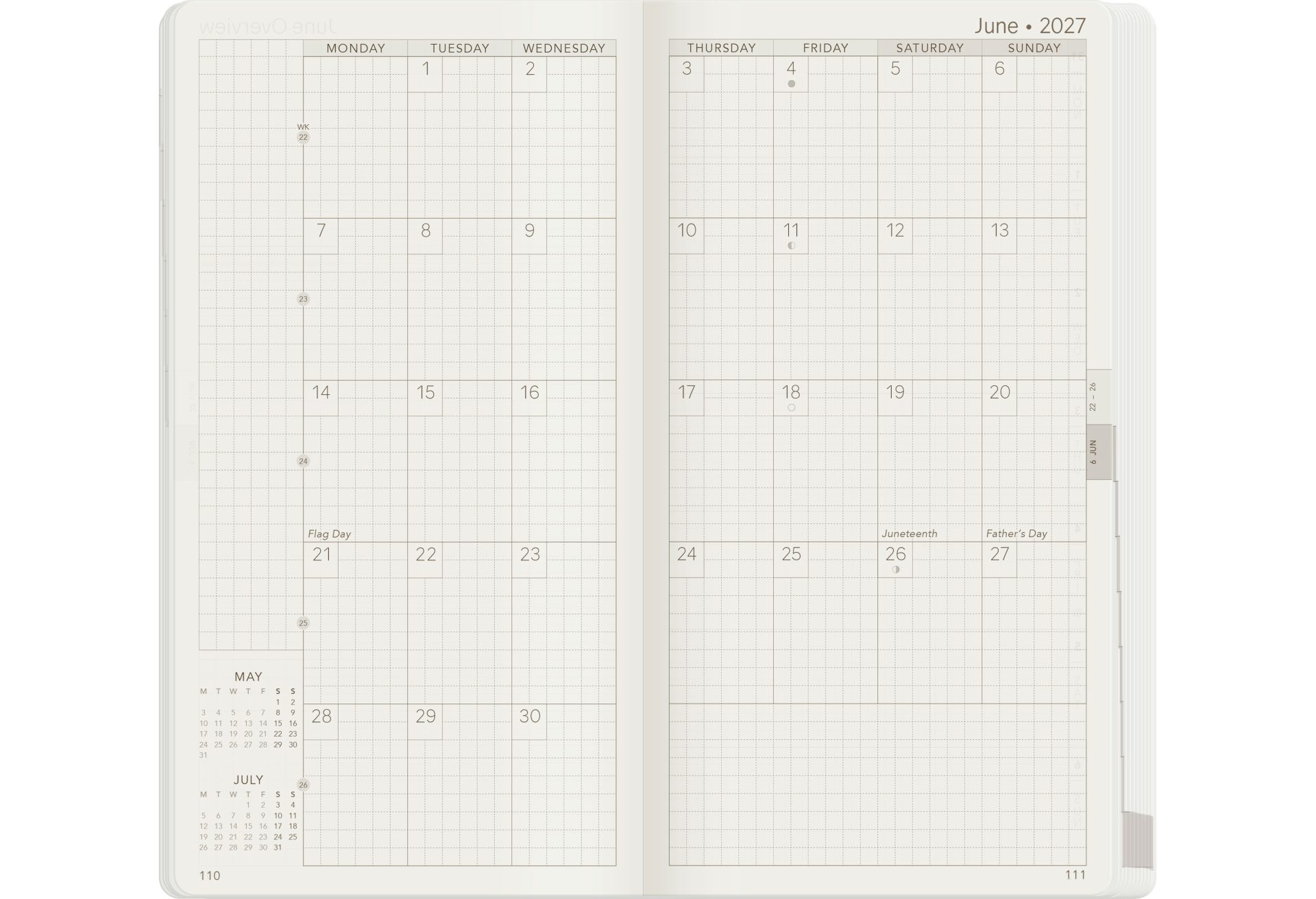 Wonderland222 W1 2027 Weekly Core Horizontal Planner — gallery