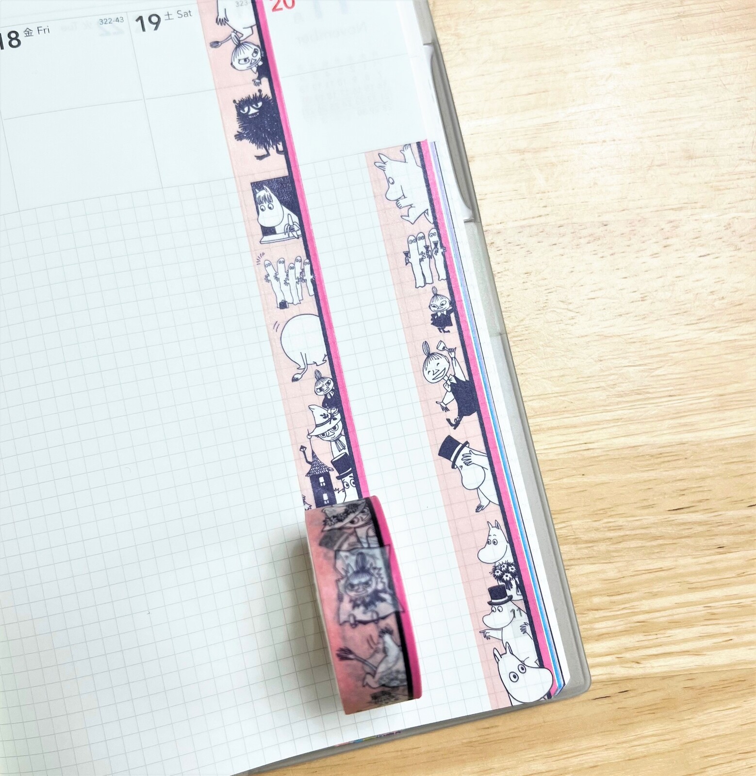 World Craft Moomin Washi Tape - Pink Border