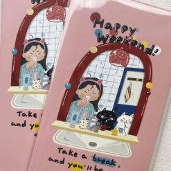 Xiami Studio Mixed Papers A5 Slim Notebook Happy Weekend pink covers