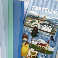 Xiami Studio Mixed Papers A5 Slim Notebook Traveling blue cover with pastel papers