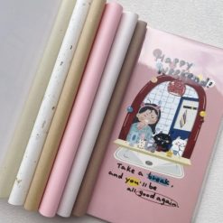 Xiami Studio Mixed Papers A5 Slim Notebook Happy Weekend pink cover with pastel papers