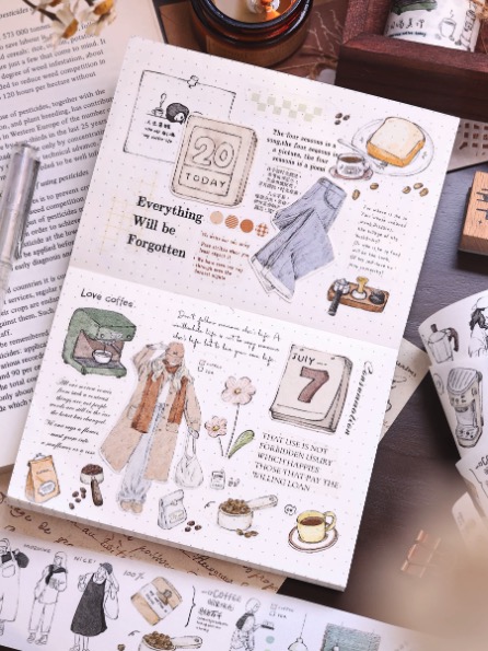 Xiaobaijia Coffee Time Kiss-Cut Tape