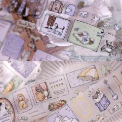 Xiaobaijia Furry Friends Kiss-Cut PET Tape