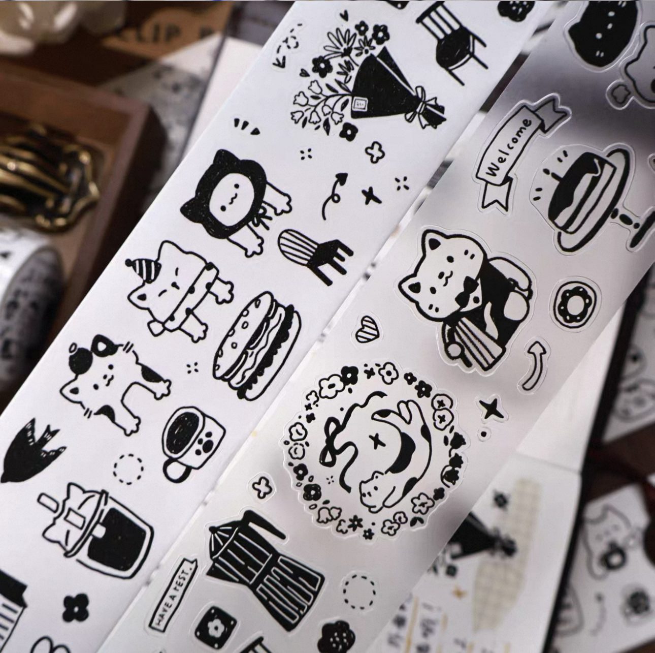 yeir-studio-cat-cafe-life-kiss-cut-pet-tape