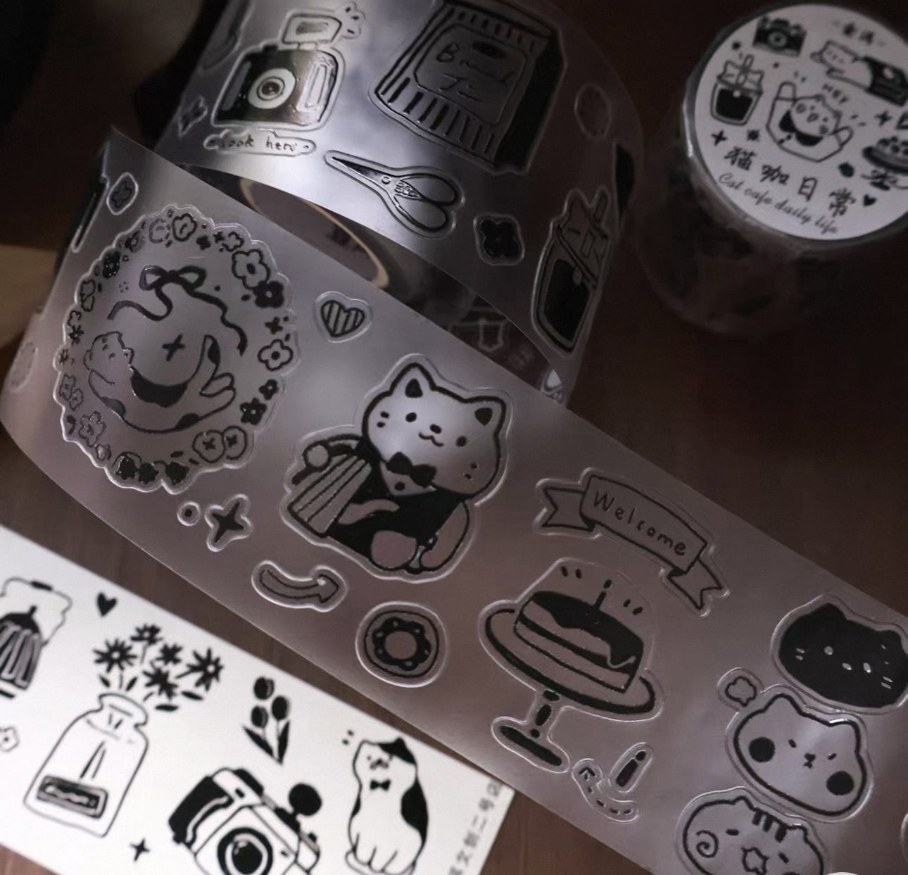 yeir-studio-cat-cafe-life-kiss-cut-pet-tape