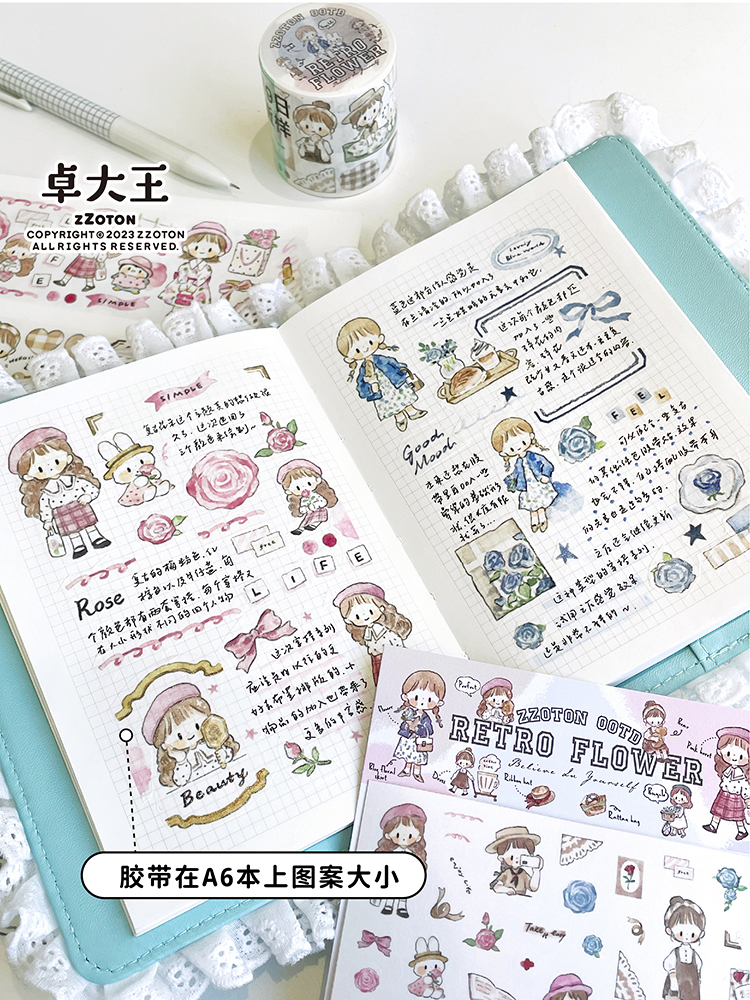 Molinta Washi Tape - Retro Flower