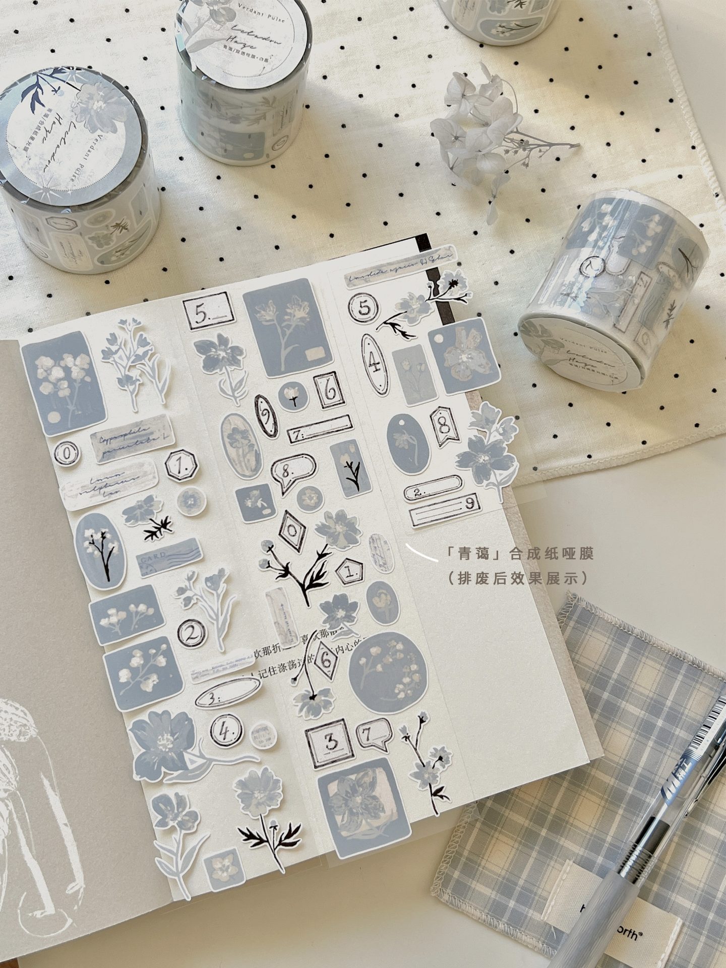Freckles Tea "Little Spring Days" Celadon Haze Kiss-cut PET Tape