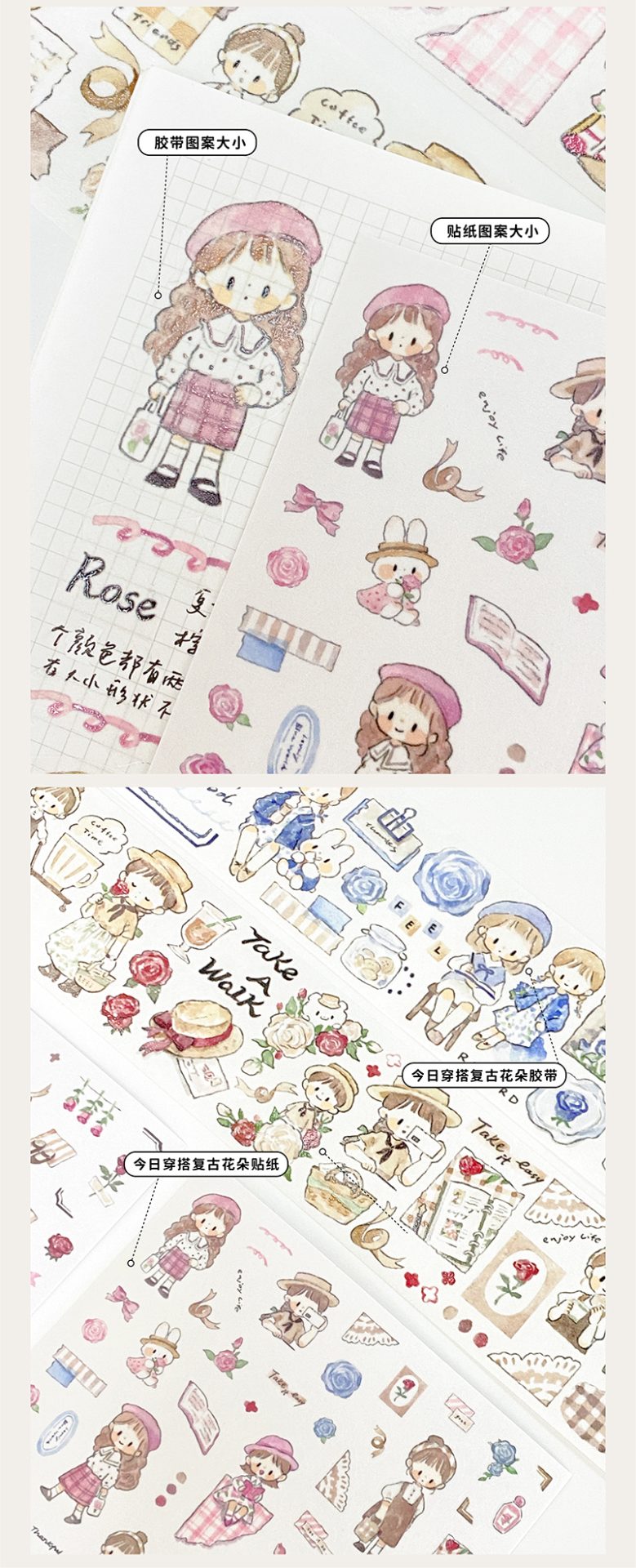 Molinta Washi Tape and Stickers - Retro Flower - Image 13